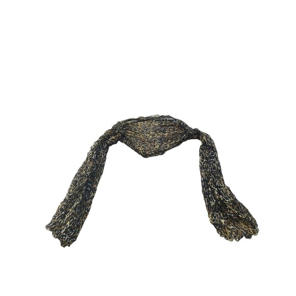 Boutique Chiffon Leopard Print Head Scarf Beige One Size Hippie Boho Festival - Picture 2 of 6